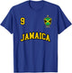 Jamaica Team Sports Number 9 Soccer Jamaican Flag T-Shirt - T-Shirt | Royal