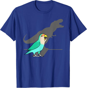 Funny Dinosaur T-Rex Shadow Dutch blue Peach faced Lovebird T-Shirt - T-Shirt | Royal