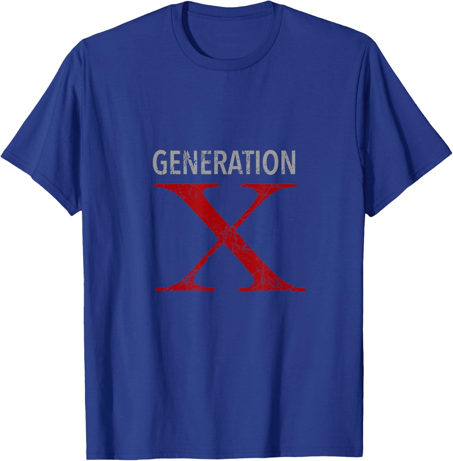 Generation X Distressed 60s 70s 80s T-Shirt - T-Shirt | Royal