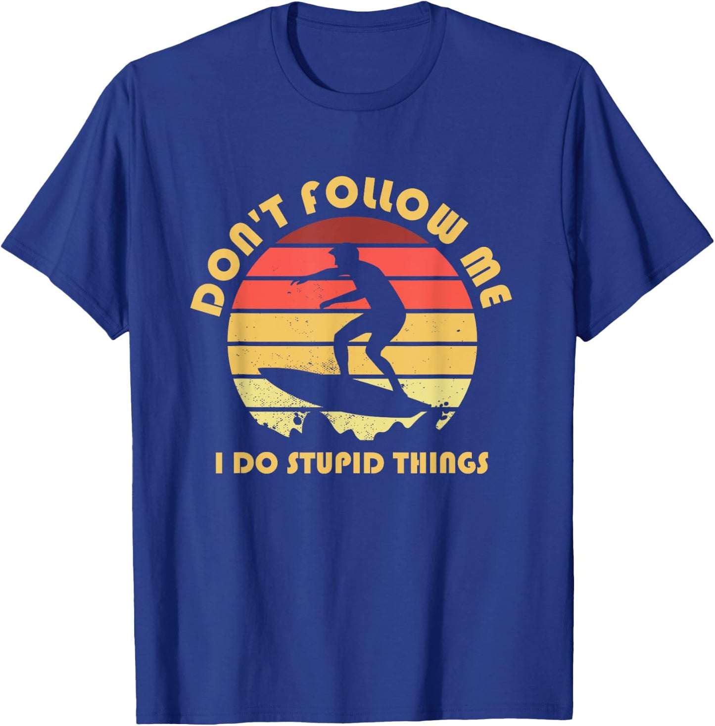 Surfer Retro Vintage Stunts Surfing Surf Surfboard Sea Gift T-Shirt - T-Shirt | Royal