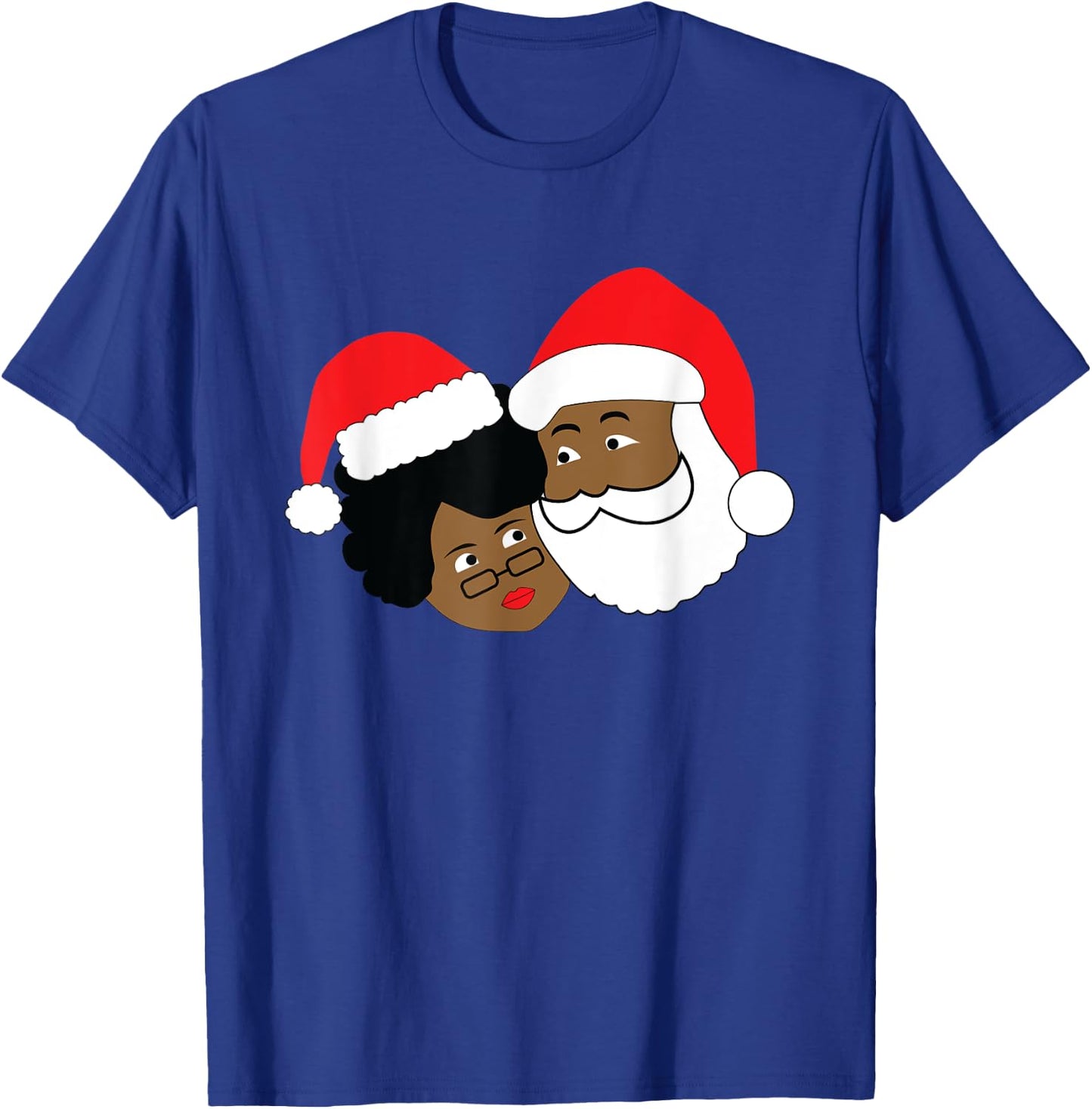 Black Loving Santa Claus and Mrs. Claus Ethnic Christmas T-Shirt - T-Shirt | Royal