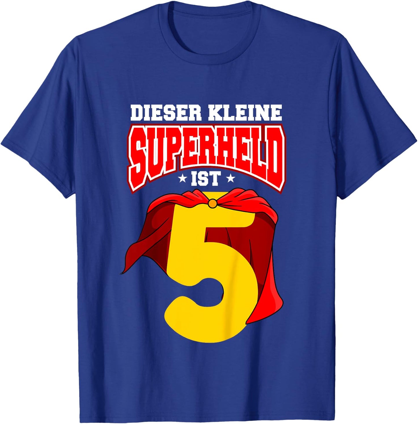 Children's 5th Birthday Superhero Boys 5 Years , black, 80 T-Shirt - T-Shirt | Royal