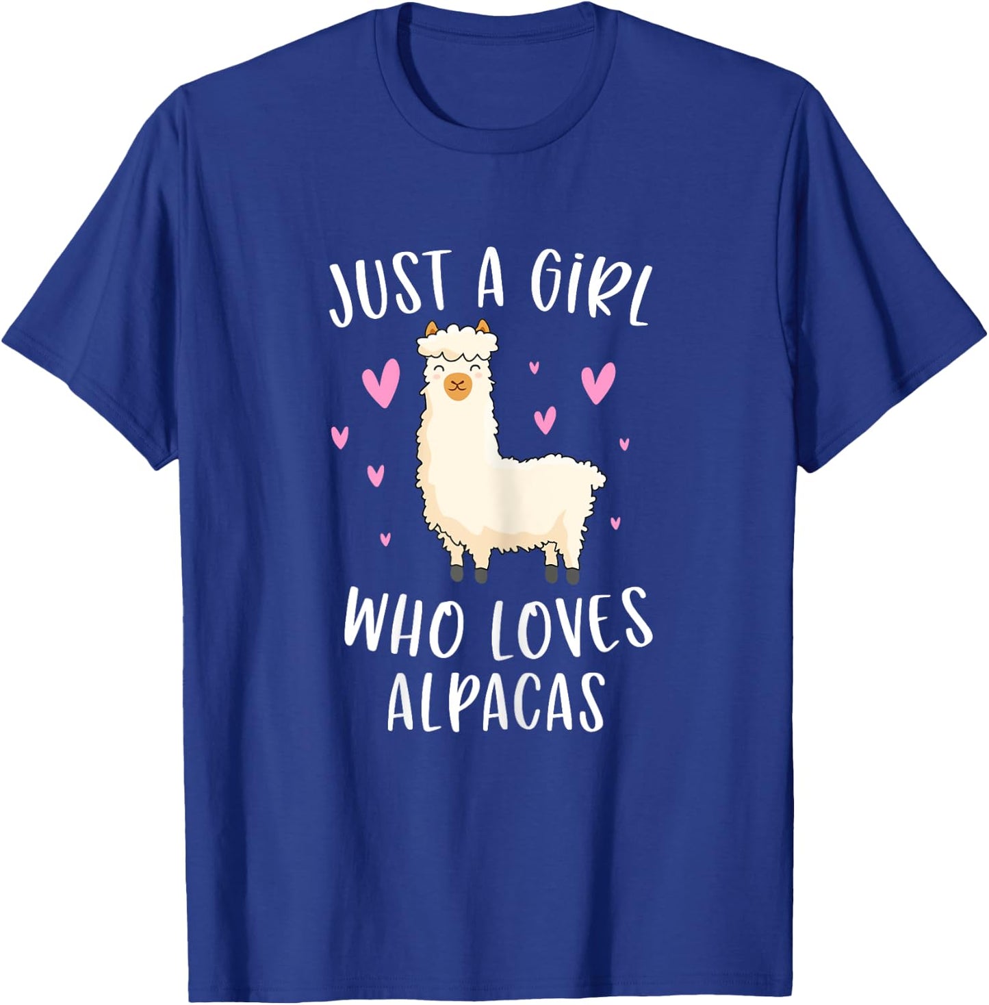 Just A Girl Who Loves Alpacas Funny Alpaca Gifts For Girls T-Shirt - T-Shirt | Royal