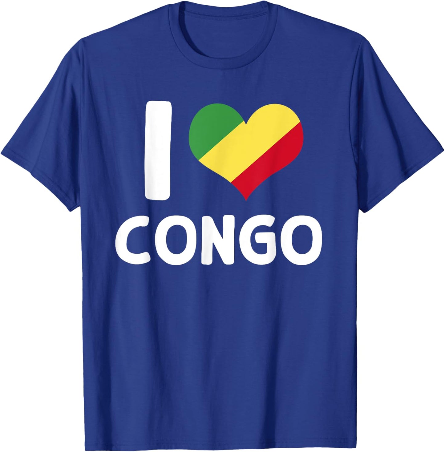 I Love Congo Flag Porter Brazzaville Africa , Black, S T-Shirt - T-Shirt | Royal