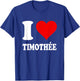 Red Heart I Love Timothée T-Shirt - T-Shirt | Royal