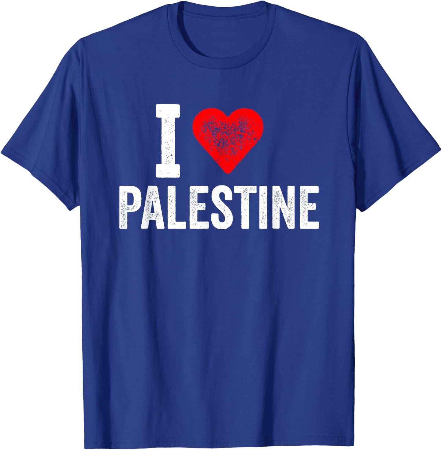 Funny Retro Design I Love Palestine with a Red Heart T-Shirt - T-Shirt | Royal