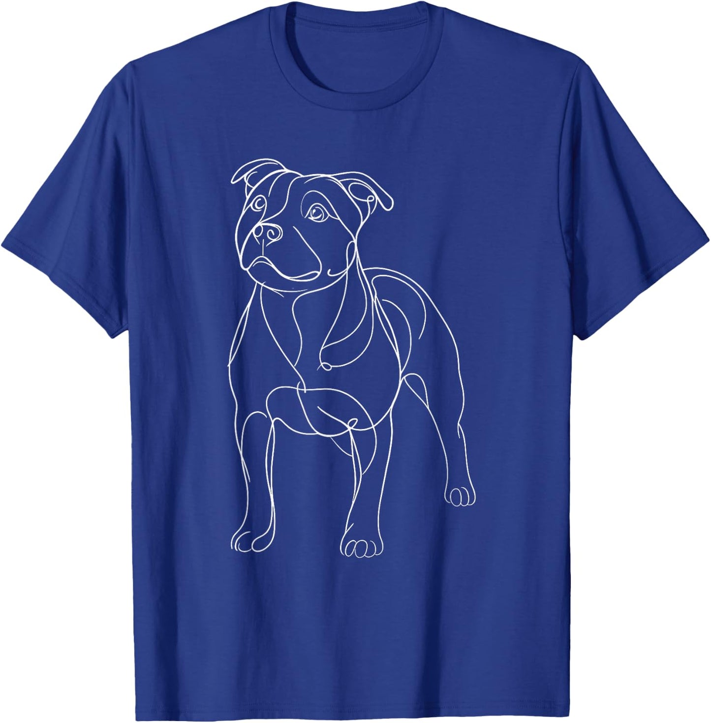 Line Art Staffordshire Bull Terrier Staffy Terriers T-Shirt - T-Shirt | Royal