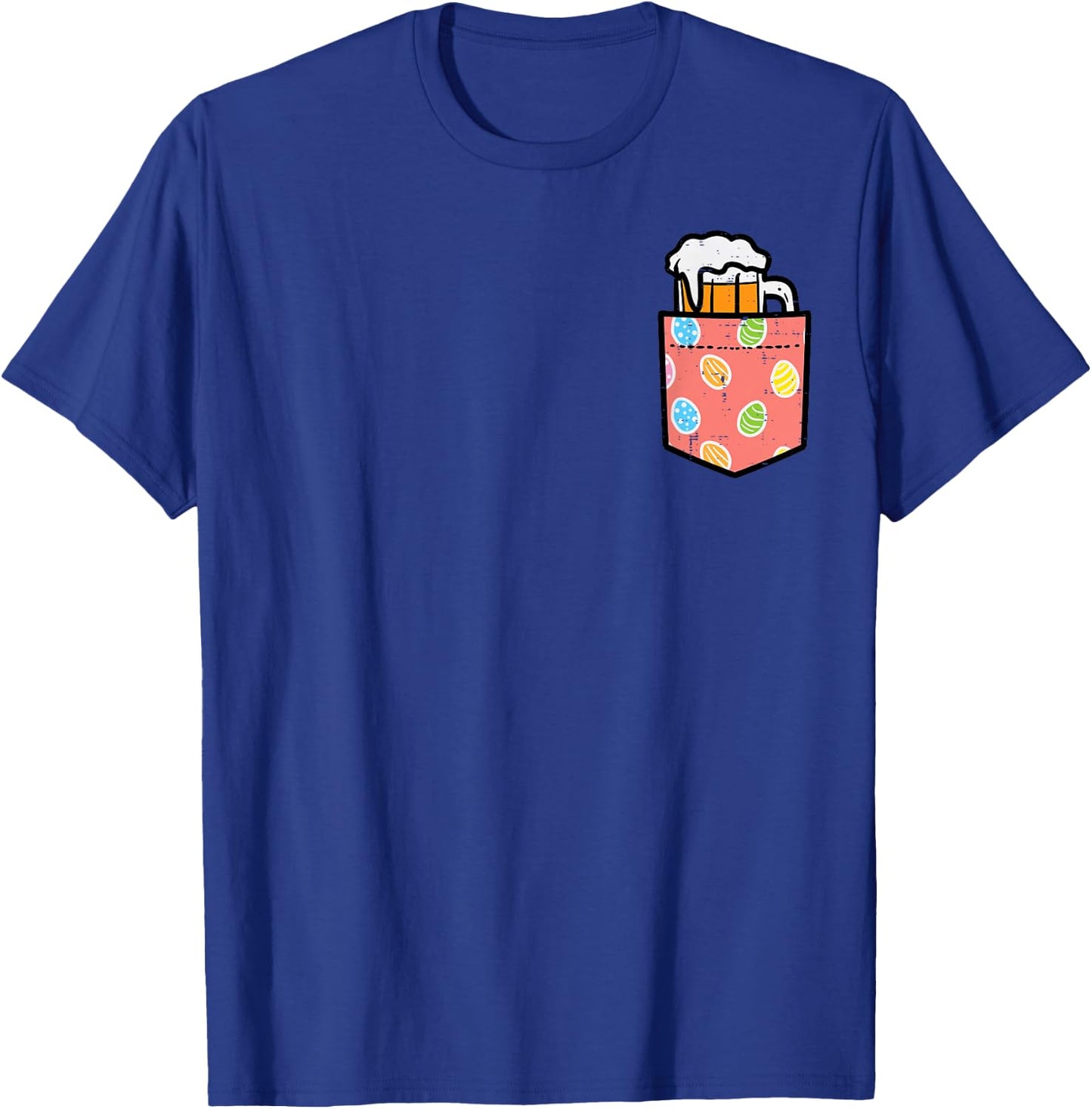 Happy Easter Mug Eggs Pocket Funny Hoppy Dad Team Men Women T-Shirt - T-Shirt | Royal