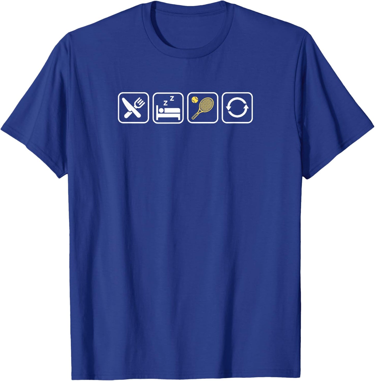 Funny Eat Sleep TENNIS Repeat Apparel for Tennis Lovers T-Shirt - T-Shirt | Royal