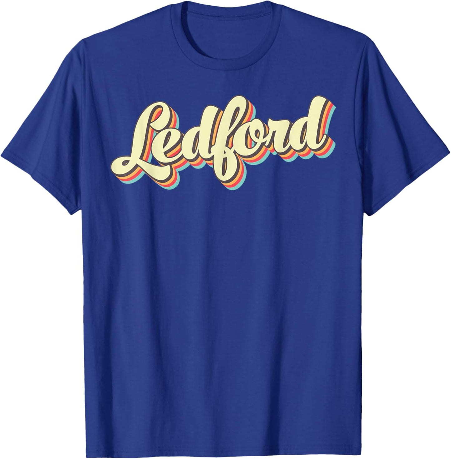 Ledford Retro Art Baseball Font Vintage T-Shirt - T-Shirt | Royal