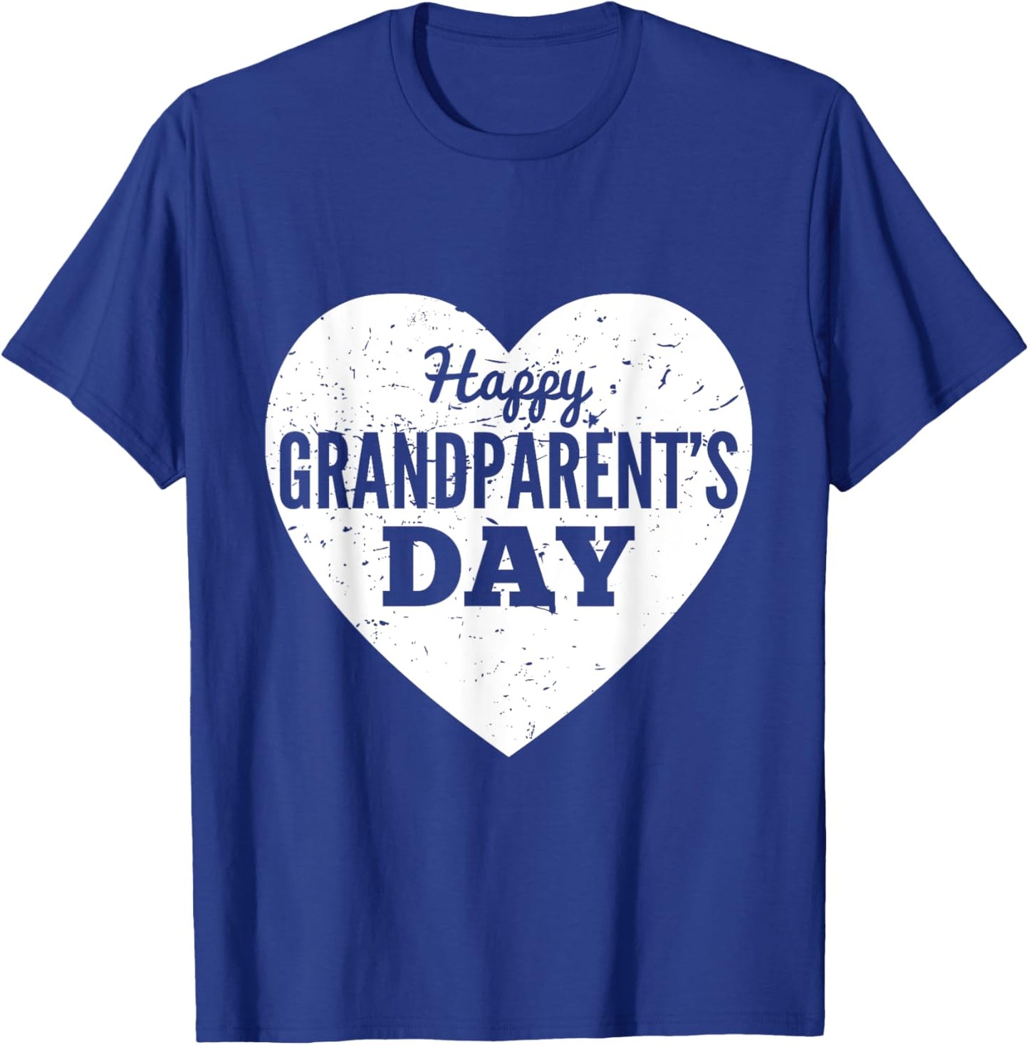 Heart Happy Grand Parents Day Grandma Grandpa T-Shirt - T-Shirt | Royal