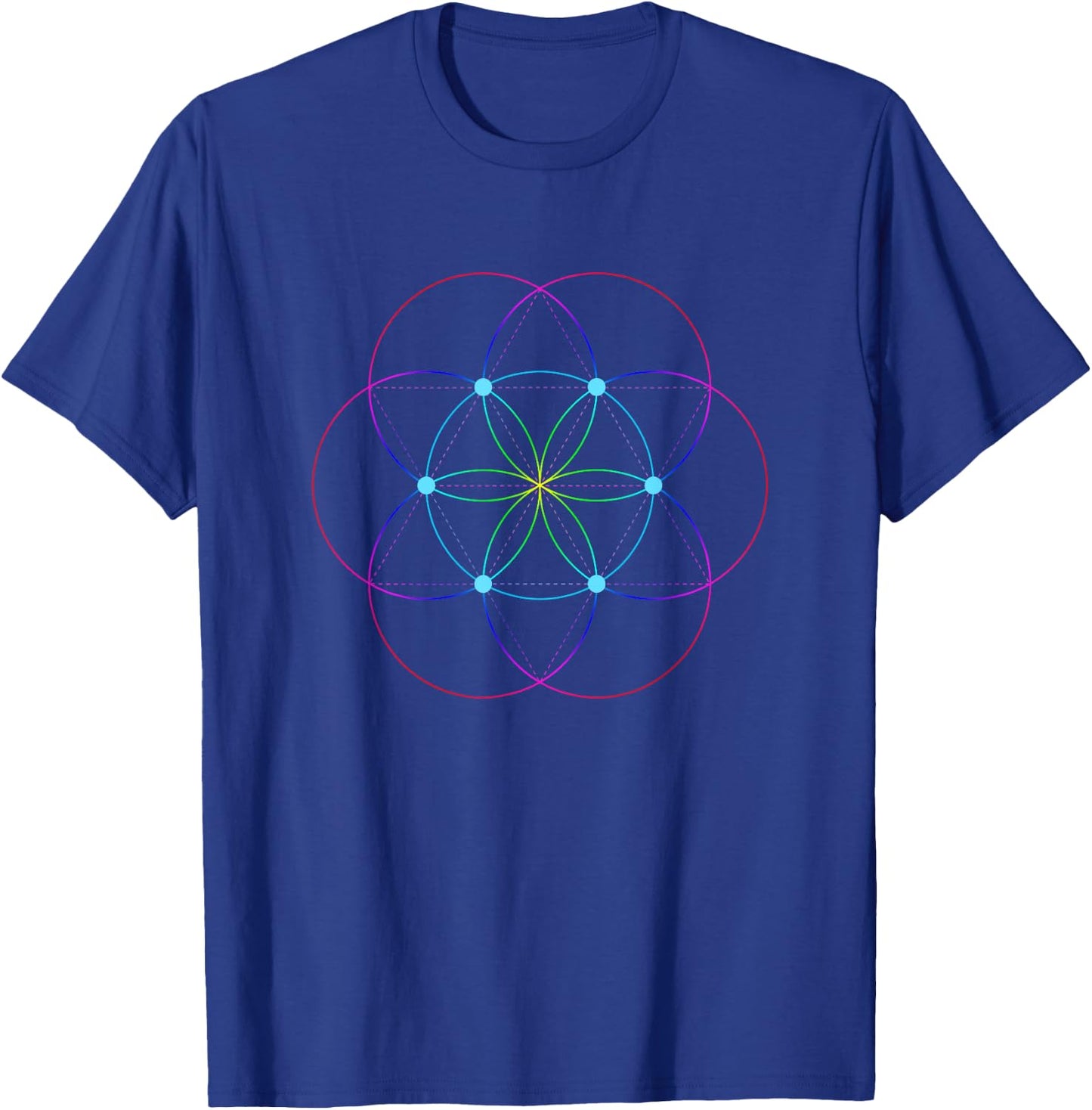 Rainbow Seed of Life Sacred Geometry Shirt T-Shirt - T-Shirt | Royal
