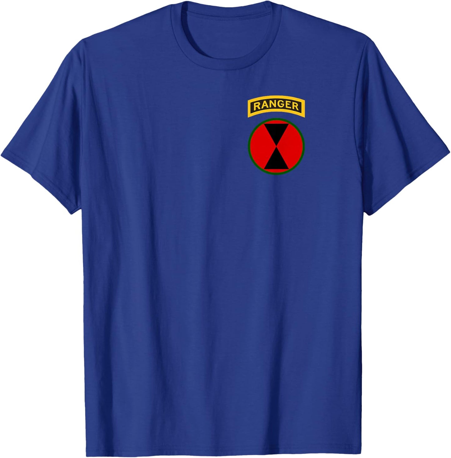 7th Infantry Division Patch with Ranger Tab - 7th ID T-Shirt - T-Shirt | Royal