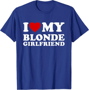 I Love My Blonde Girlfriend Hot GF Outfits Women's Black Hipster Classic Crew Short Sleeve Small T-Shirt - T-Shirt | Royal