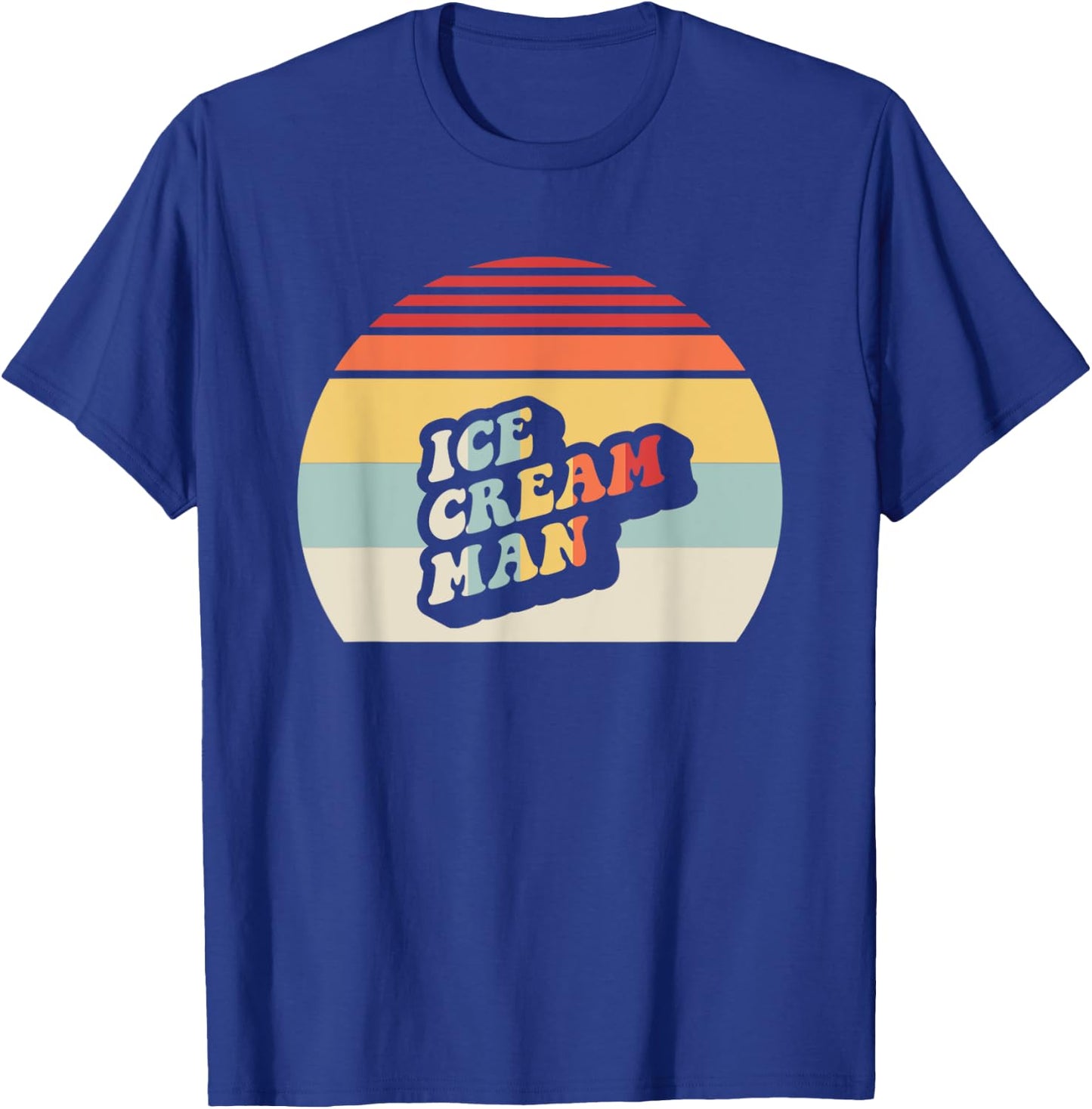 Ice Cream Man Retro Sunset Style T-Shirt - T-Shirt | Royal