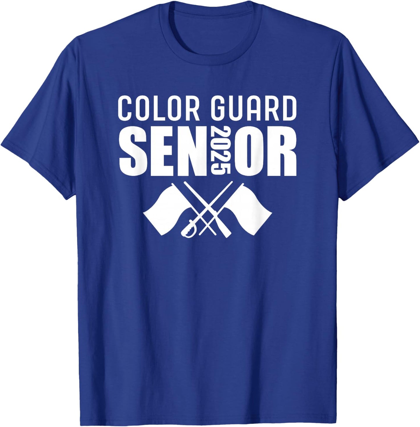 2025 Senior Color Guard Class of 2025 Marching Band Flag T-Shirt - T-Shirt | Royal