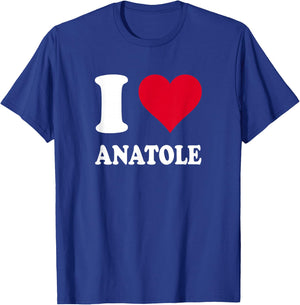 Red Heart I Love Anatole T-Shirt - T-Shirt | Royal