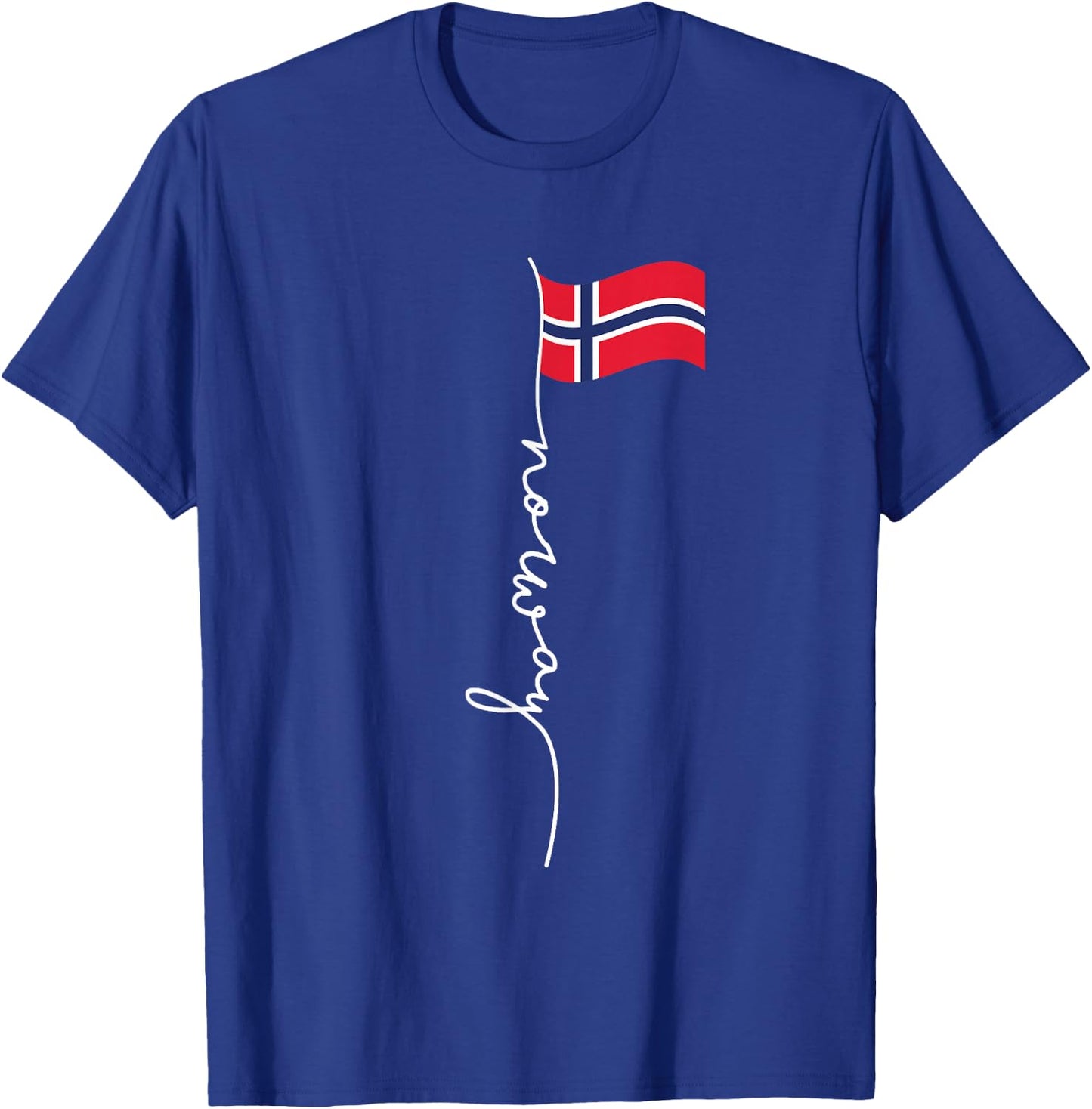 Family Heritage Gifts Norway Signature Flag Pole - Patriotic Norwegian Flag , Black, Small T-Shirt - T-Shirt | Royal