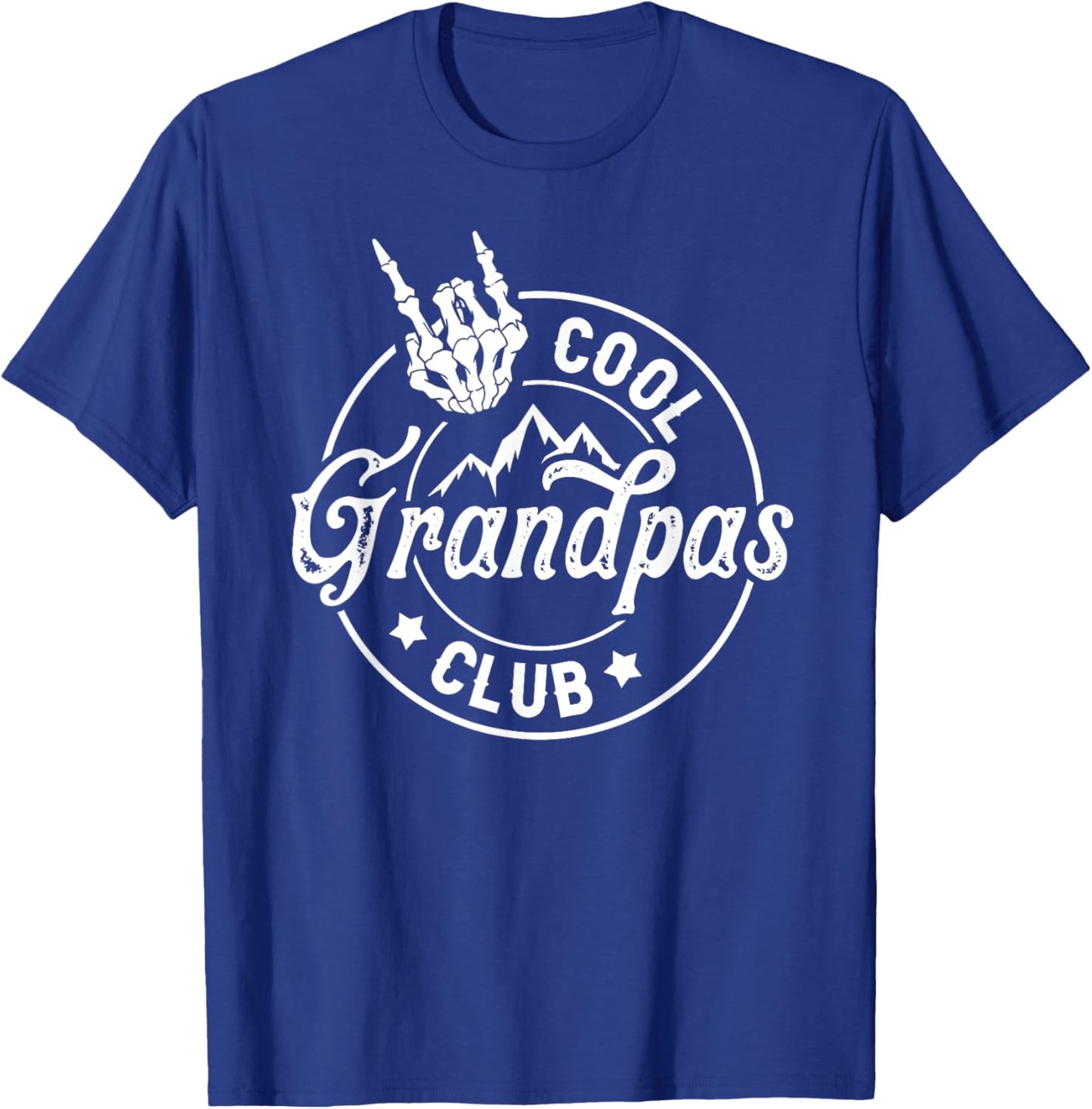 Funny Grandpa Fathers Day Cool Grandpas Club Skeleton Hand T-Shirt - T-Shirt | Royal