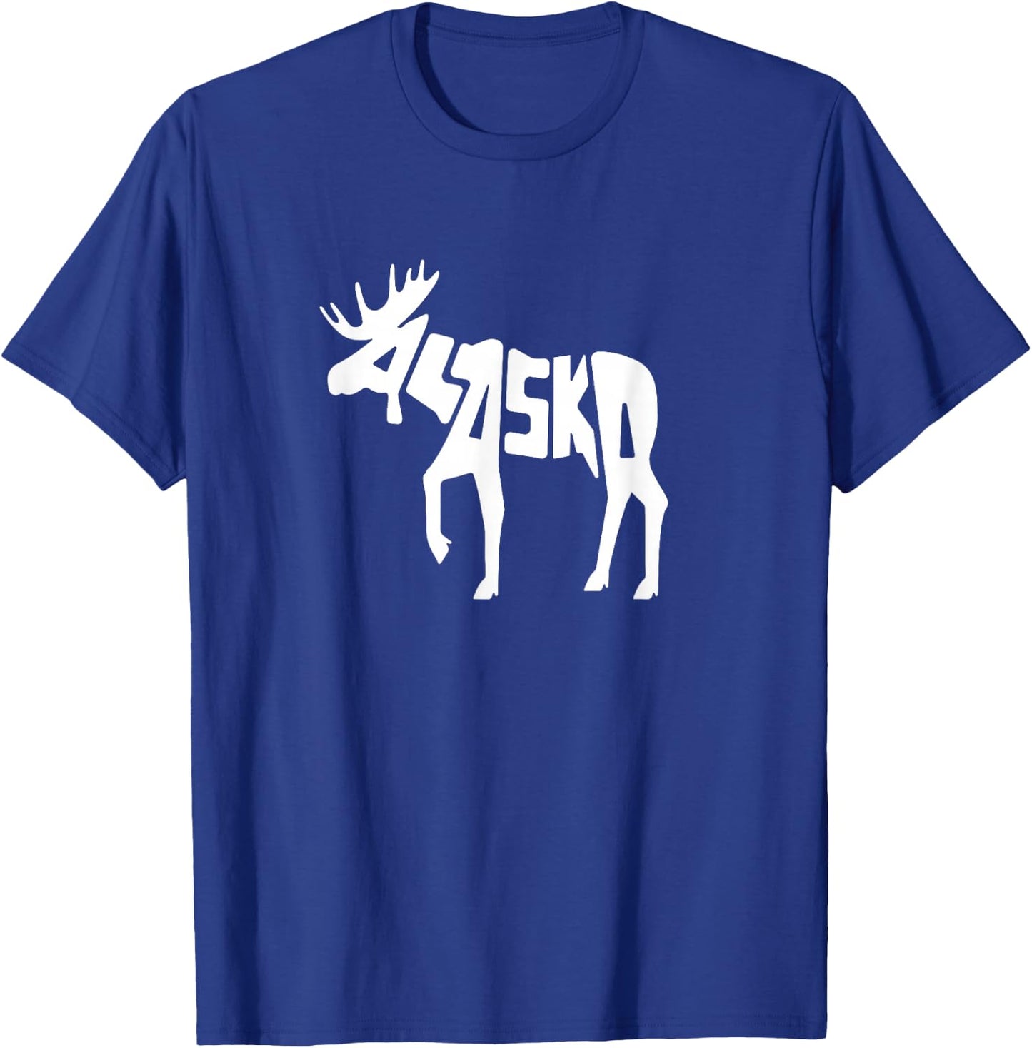 Alaska Moose Word Art - Funny Animal T-Shirt - T-Shirt | Royal