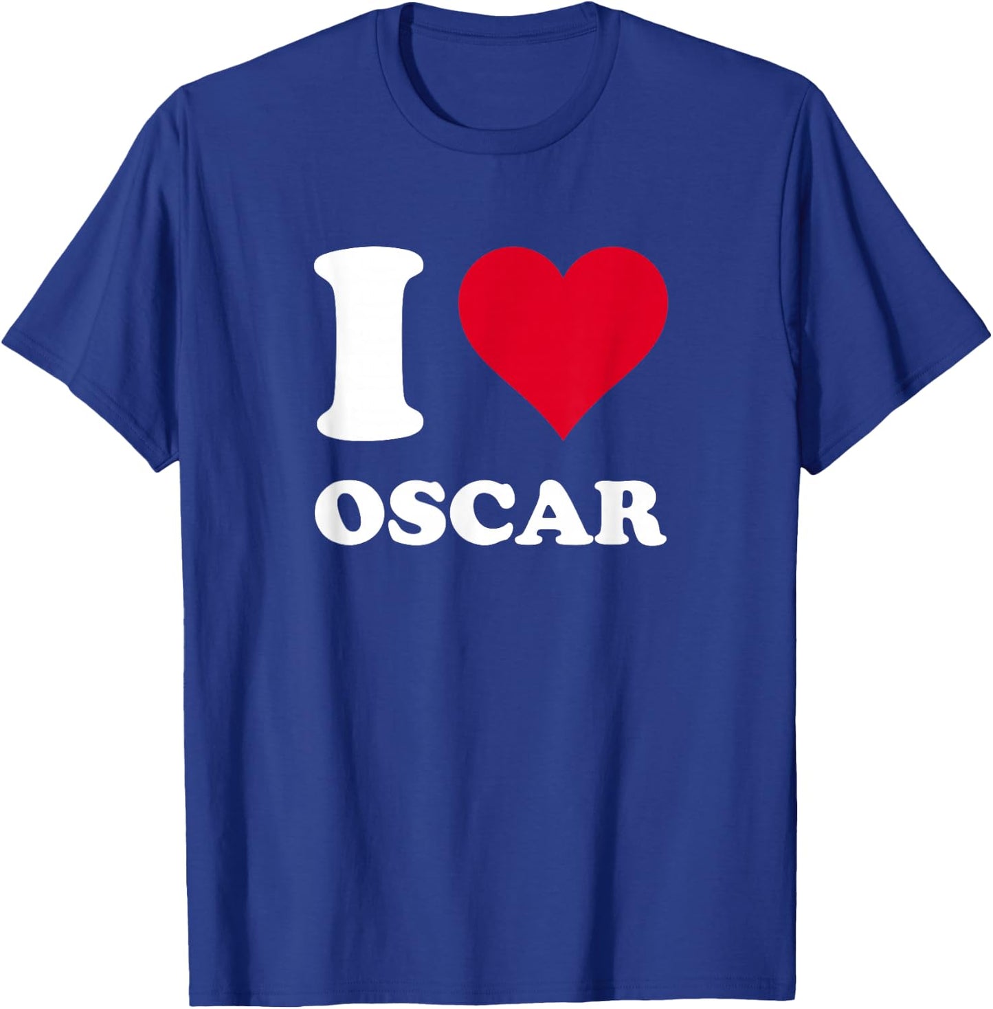 Red Heart I Love Oscar T-Shirt - T-Shirt | Royal