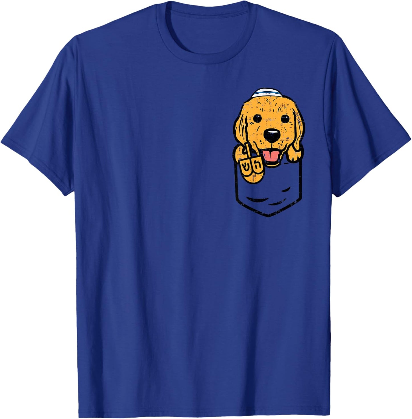 Pocket Golden Retriever Dog Hanukkah Pajamas Chanukah PJs T-Shirt - T-Shirt | Royal