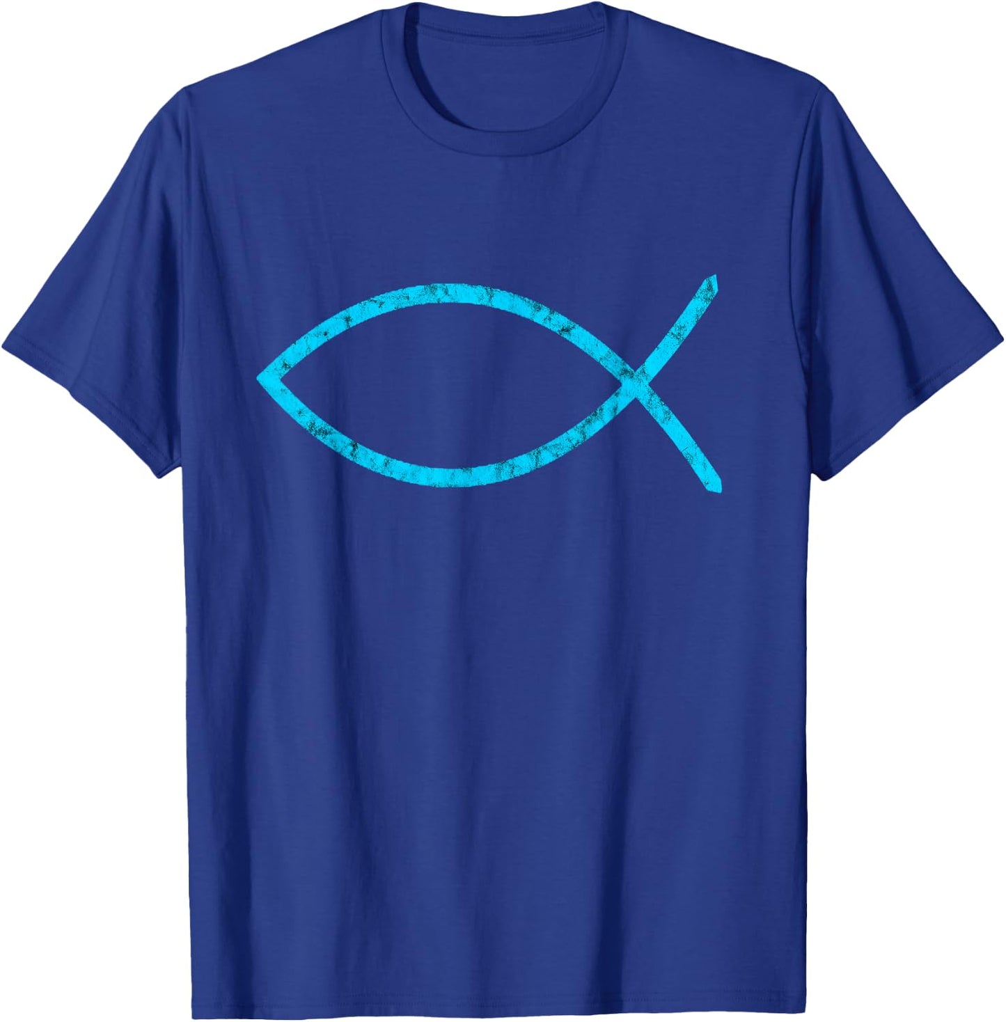 Jesus Fish Ichthus Ichthy Emblem Christian Faith Symbol T-Shirt - T-Shirt | Royal