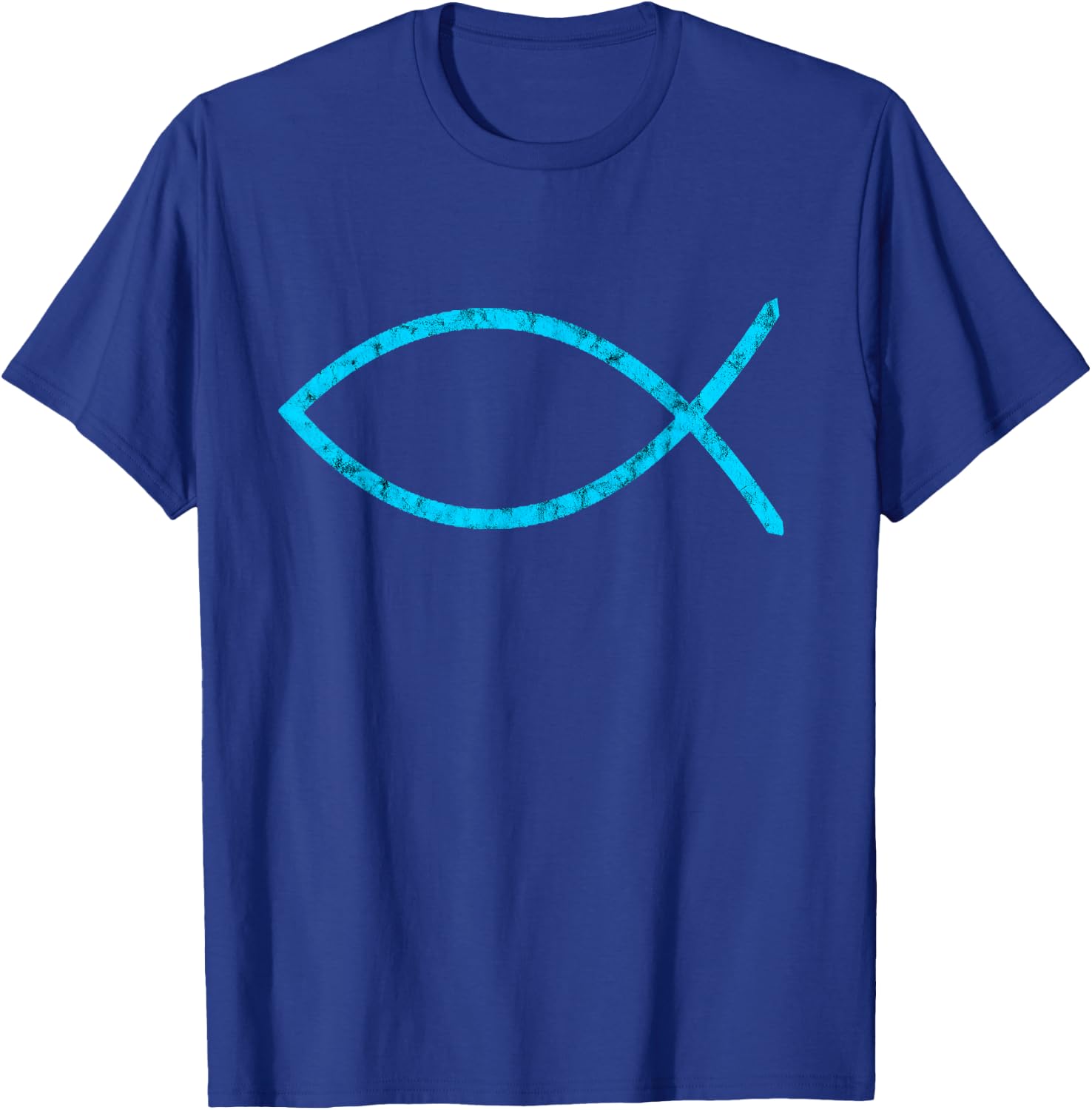 Jesus Fish Ichthus Ichthy Emblem Christian Faith Symbol T-Shirt - T-Shirt | Royal