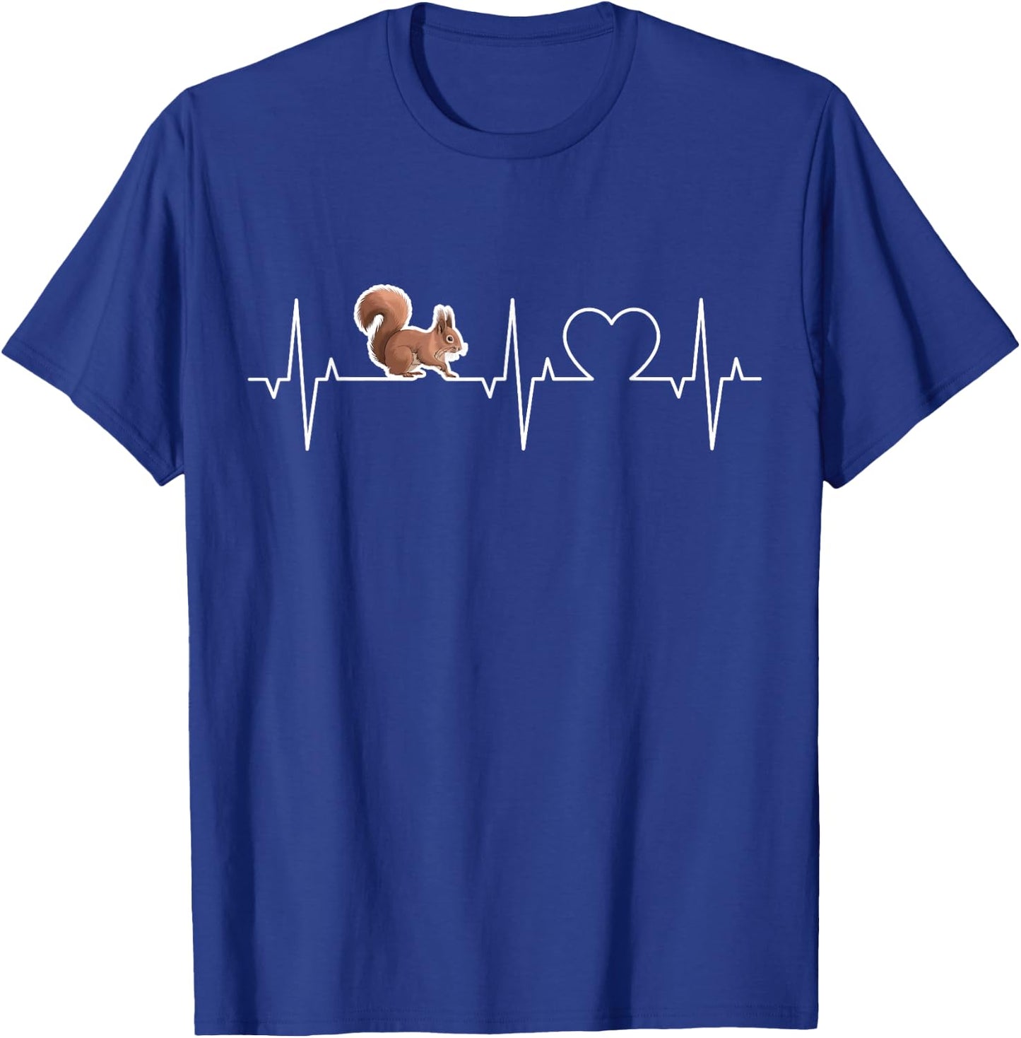 Squirrel Heartbeat Squirrel EKG Heart Squirrel , black T-Shirt - T-Shirt | Royal