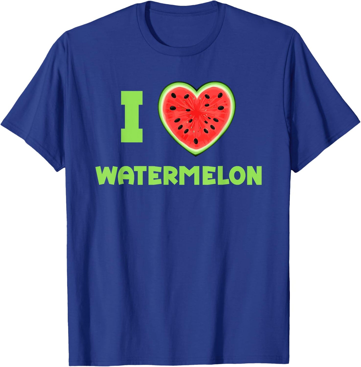 I Love Watermelon Heart Funny Melon T-Shirt - T-Shirt | Royal