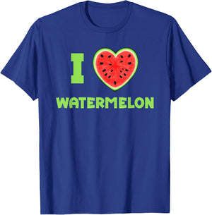I Love Watermelon Heart Funny Melon T-Shirt - T-Shirt | Royal