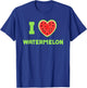 I Love Watermelon Heart Funny Melon T-Shirt - T-Shirt | Royal