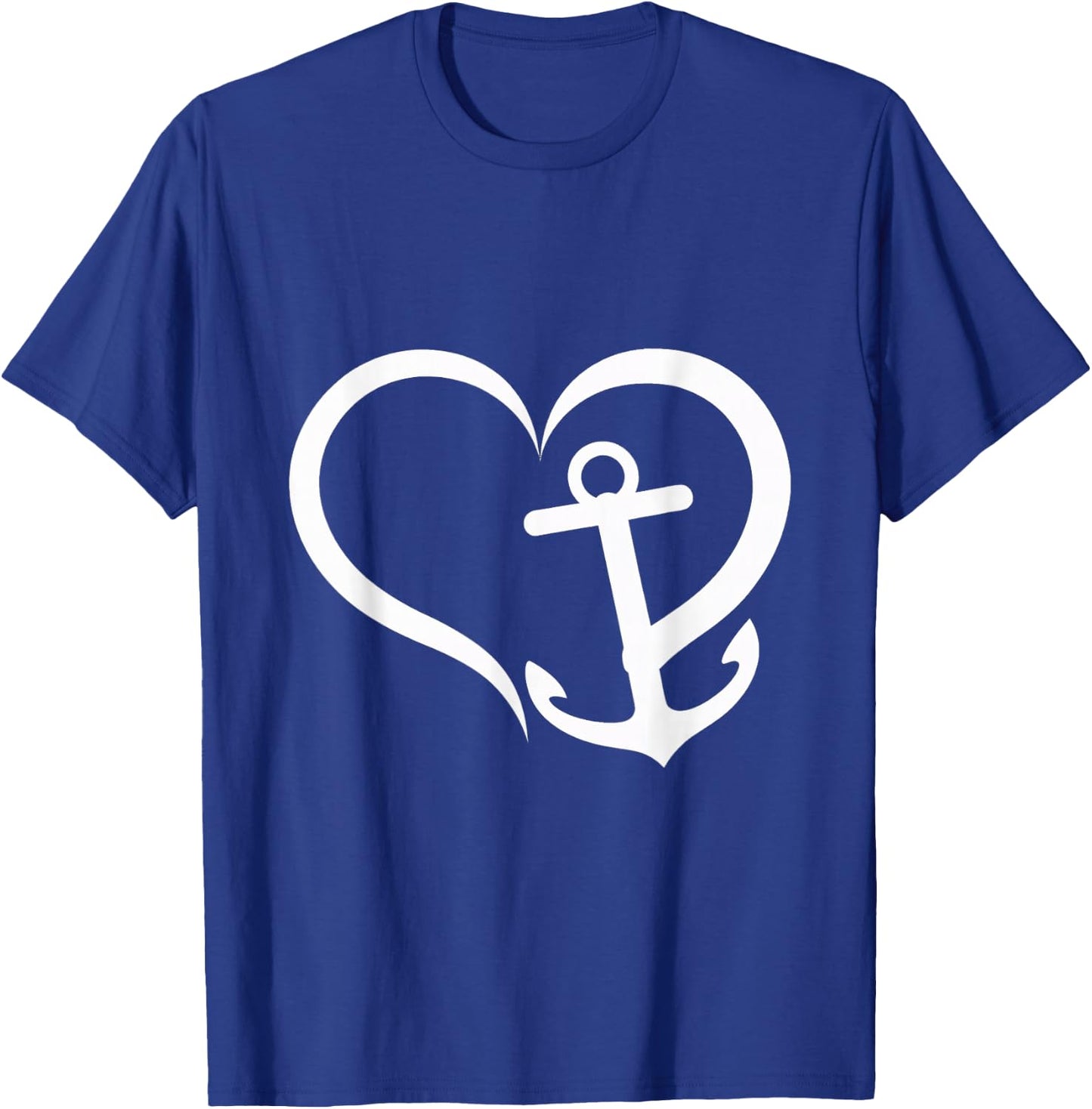 Heart Anchor Love Nautical Ocean Boating Sailing T-Shirt - T-Shirt | Royal