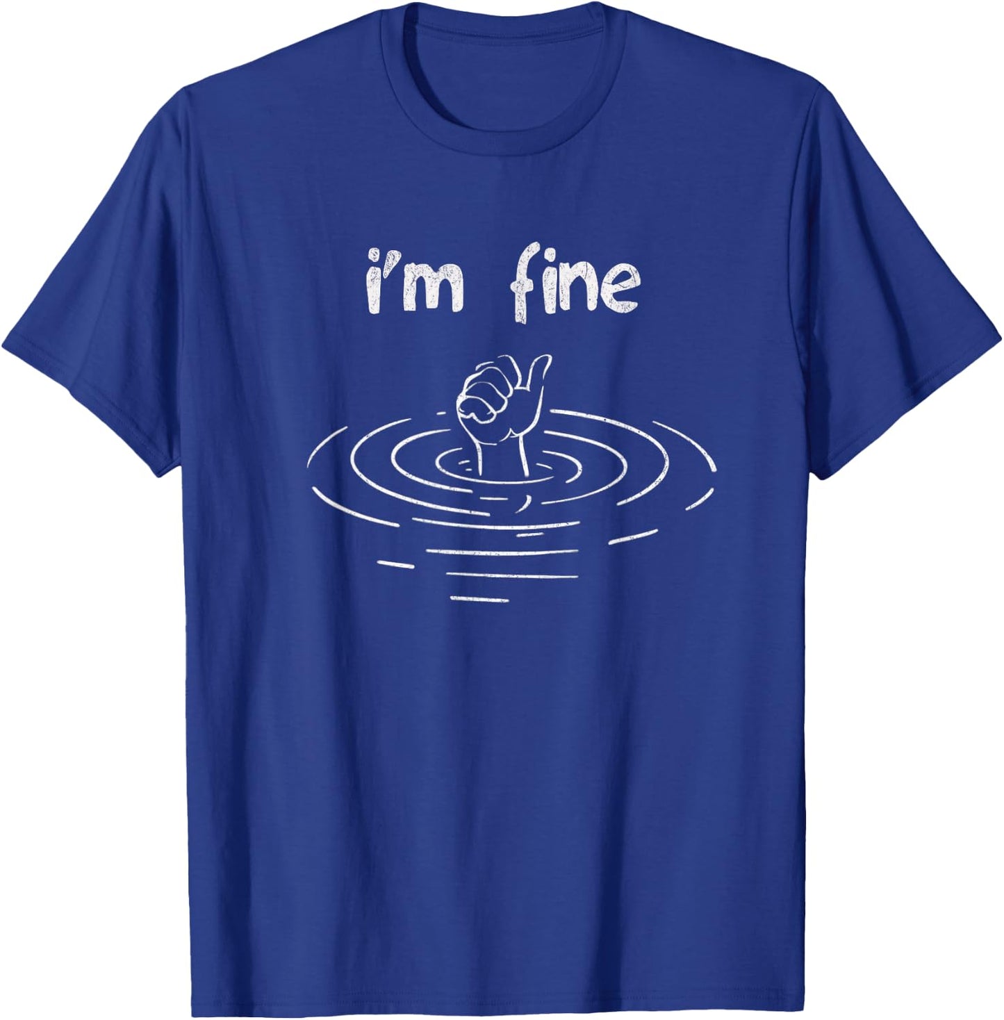 I'm Fine Thumbs Up Funny Sarcasm , Black, S T-Shirt - T-Shirt | Royal