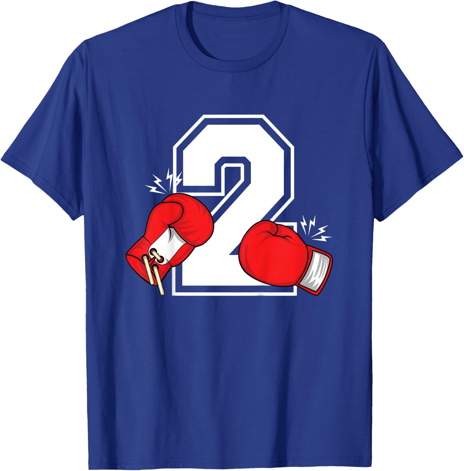 Kids 2nd Birthday Boxing Boy 2 Year Old Boxer Bday Party T-Shirt - T-Shirt | Royal