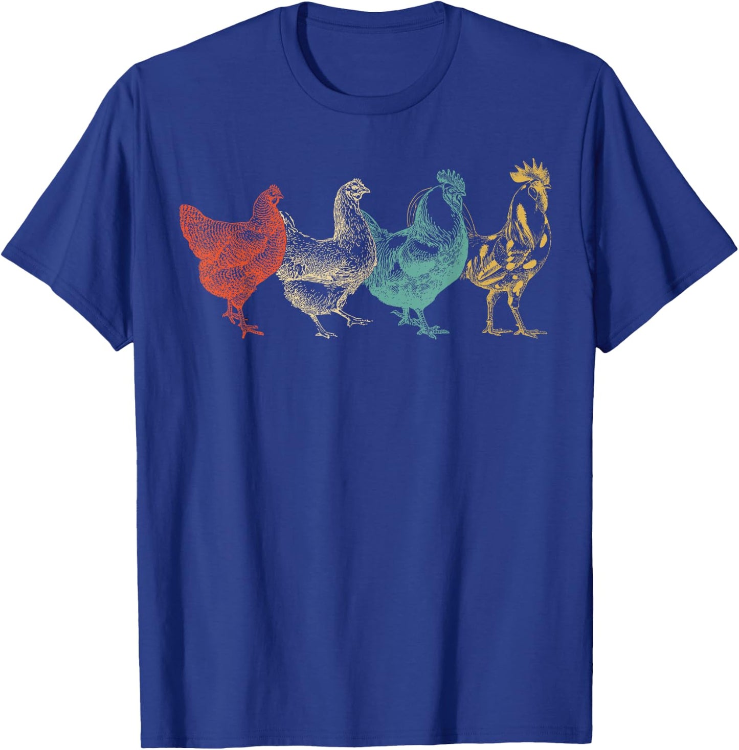 Chicken Retro Vintage Poultry Farmer Women Men Farm Lover T-Shirt - T-Shirt | Royal
