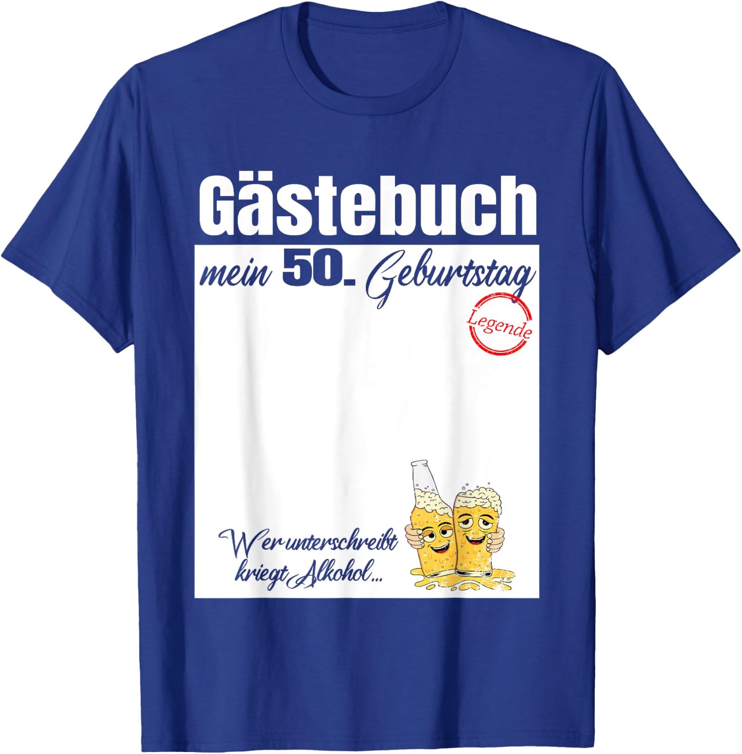 Guest Book My 50th Birthday - Escalation Signatures , black T-Shirt - T-Shirt | Royal