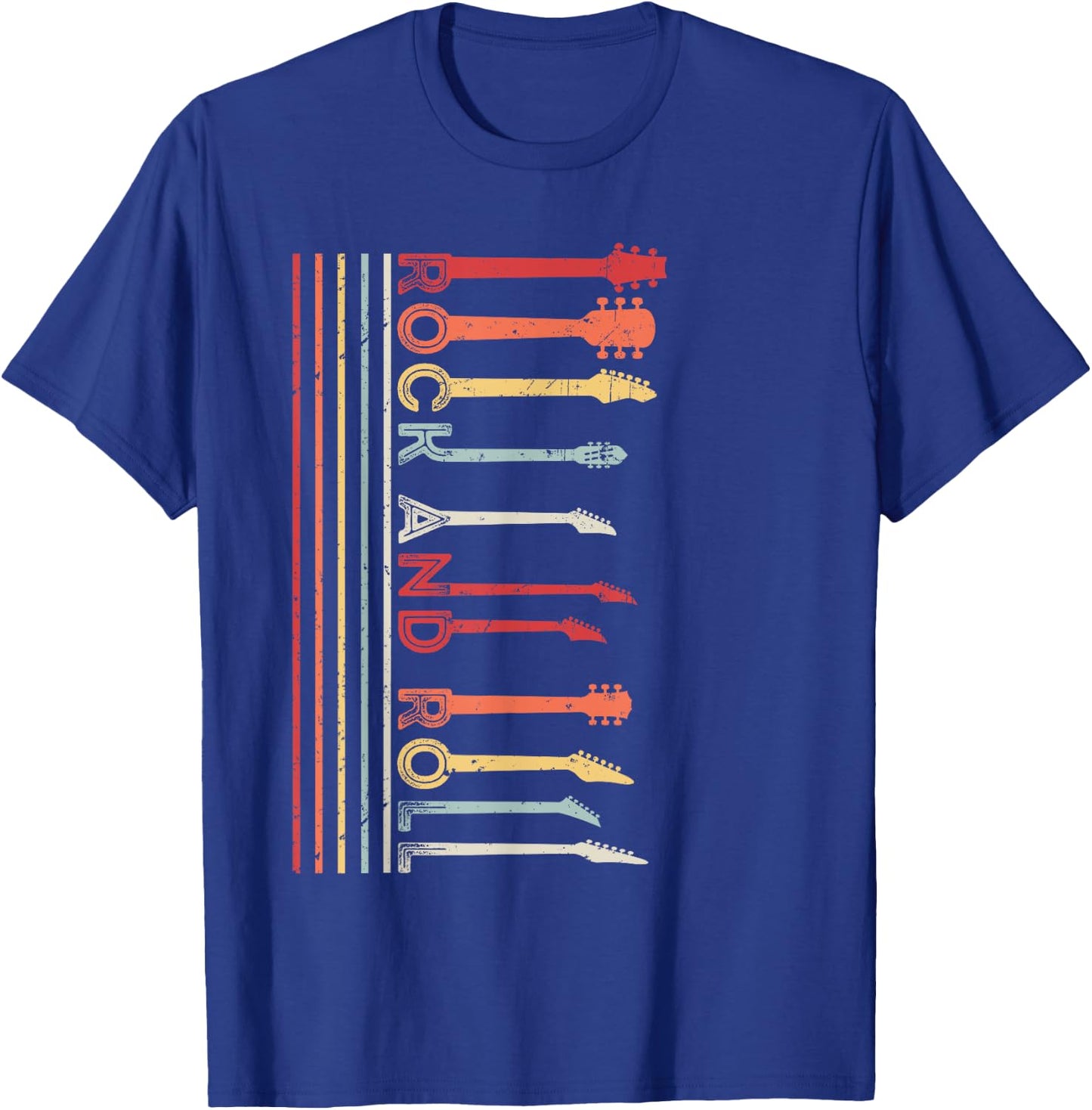 Rock And Roll Vintage For Concert Band, Rock Music Lover T-Shirt - T-Shirt | Royal