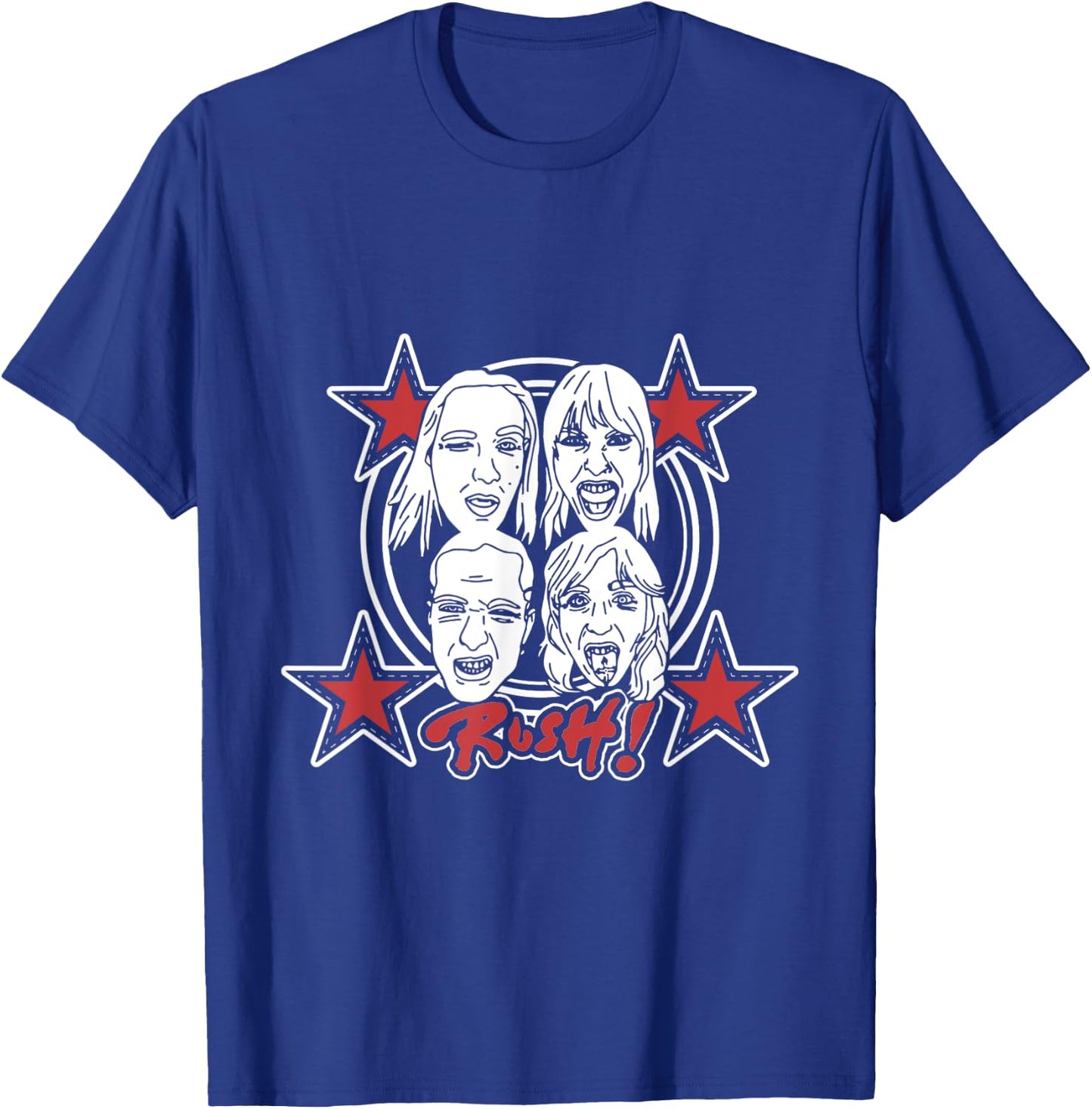 Måneskin RUSH! Faces & Red Starz , Black, S T-Shirt - T-Shirt | Royal