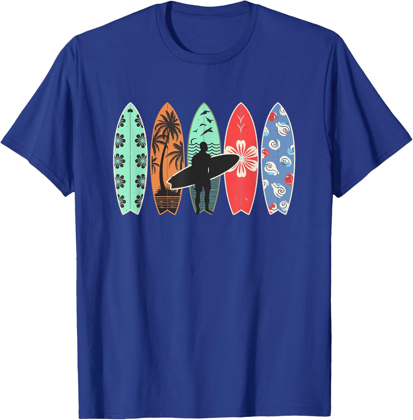 Surfboard Hawaii for Boys and Men , Black, S T-Shirt - T-Shirt | Royal