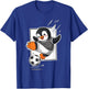 Penguin Playing Soccer Kicking Football Cute Cartoon Penguin T-Shirt - T-Shirt | Royal