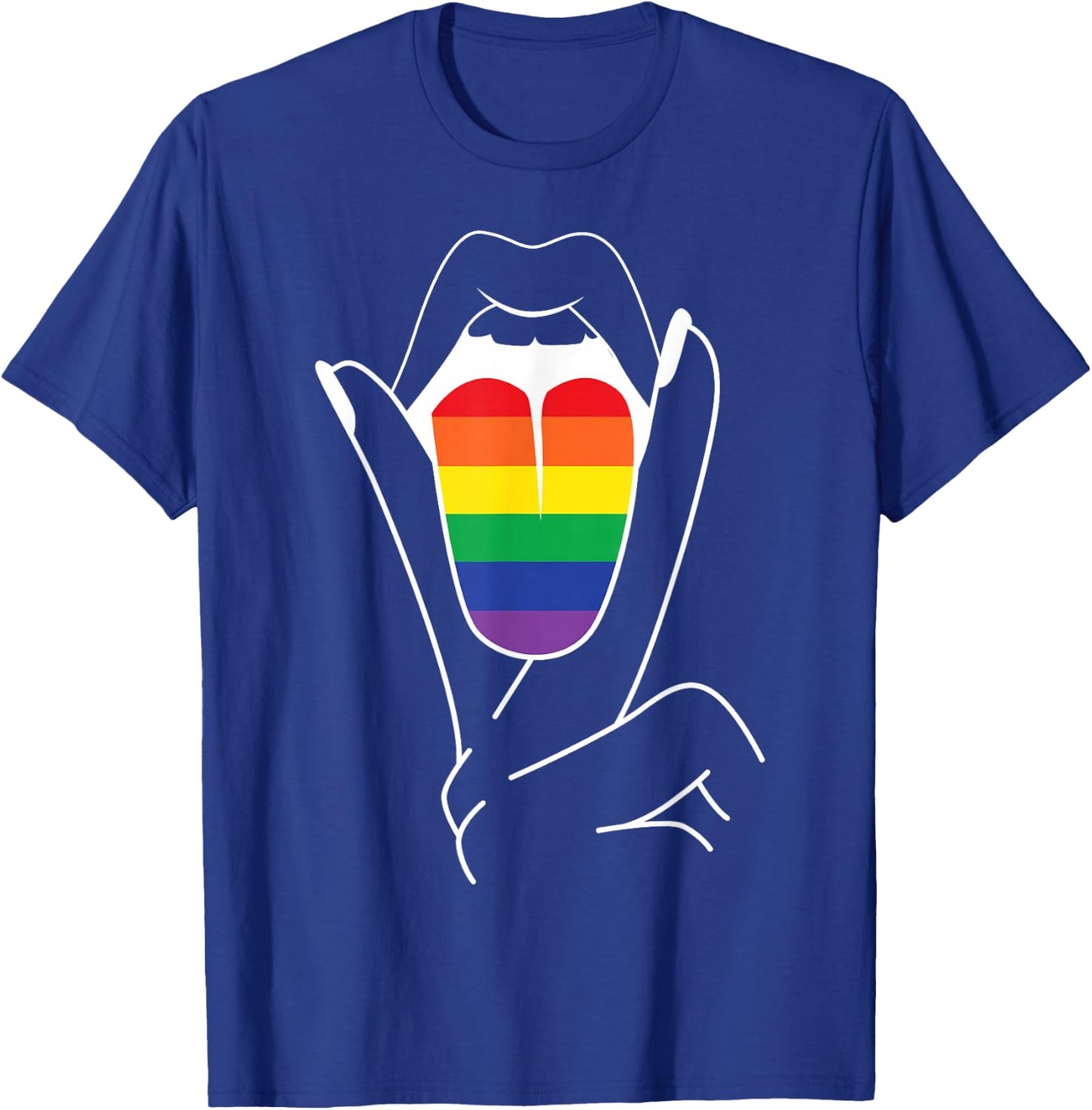 Rainbow Pride Tongue Adult Gay Party Lesbian Queer CSD LGBT T-Shirt - T-Shirt | Royal