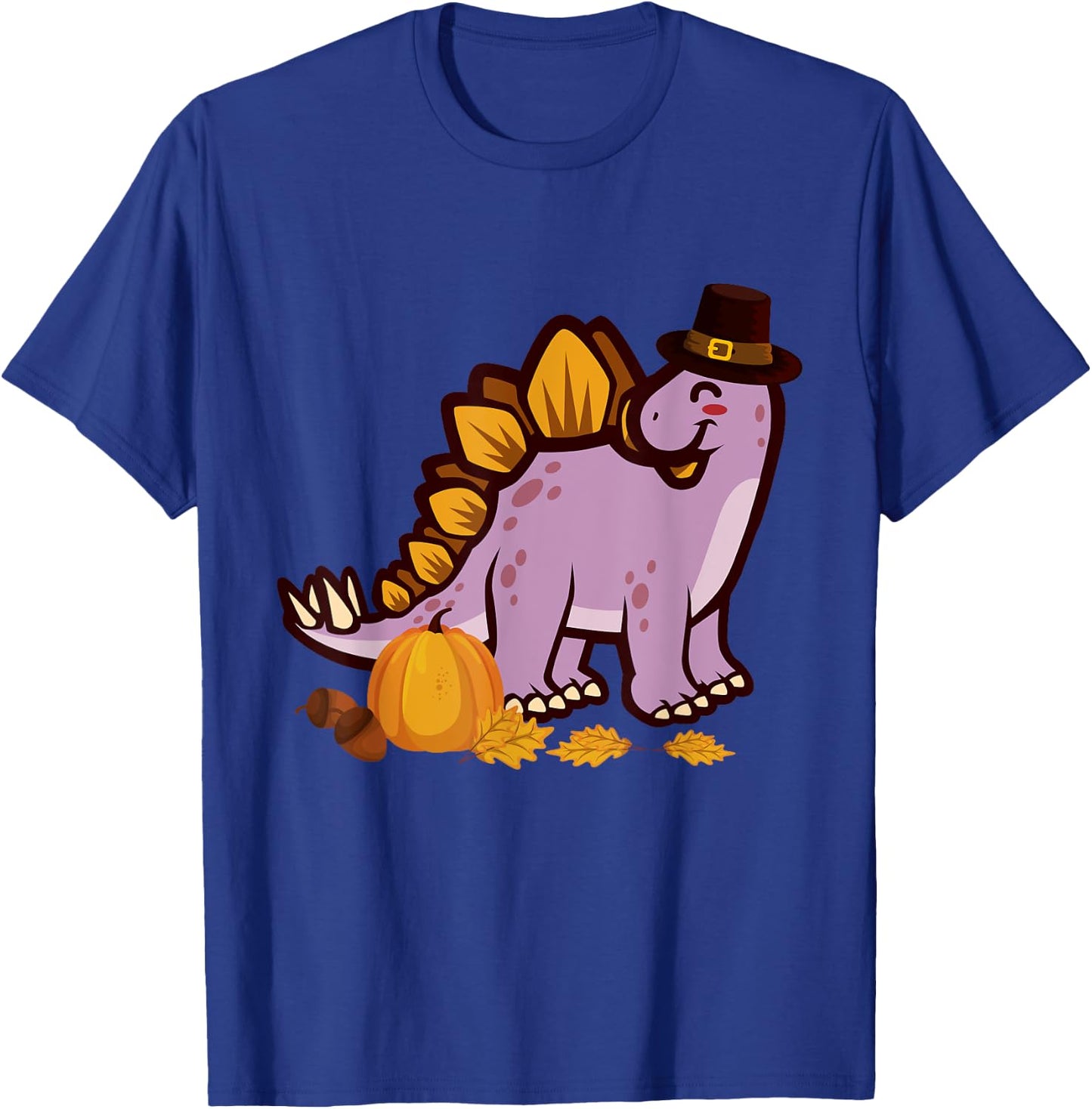 Happy Thanksgiving Holiday Cute Stegosaurus Dinosaur T-Shirt - T-Shirt | Royal