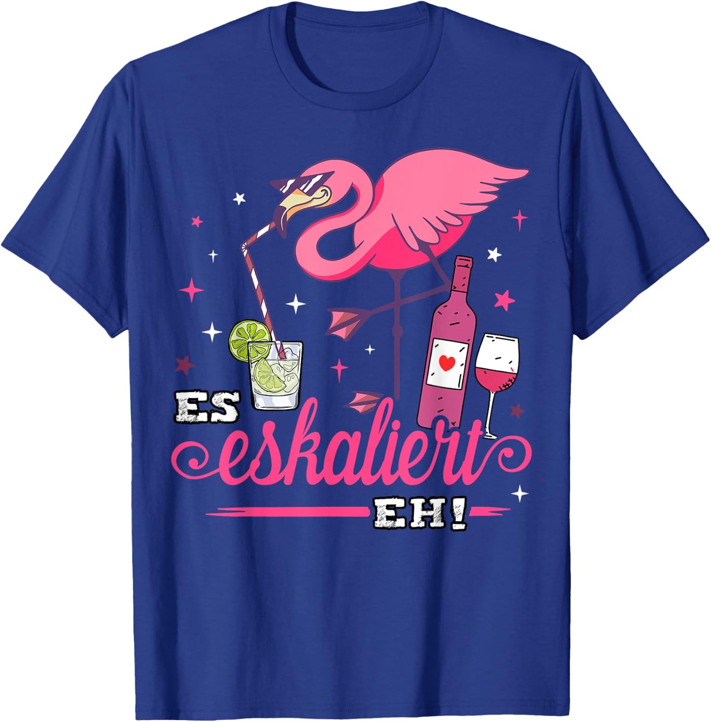 Es eskaliert eh Flamingo Kostüm Malle Party Outfit Frau JGA T-Shirt - T-Shirt | Royal