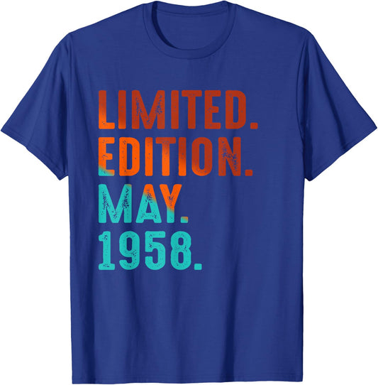 Édition limitée Mai 1958 Anniversaire T-Shirt - T-Shirt | Royal