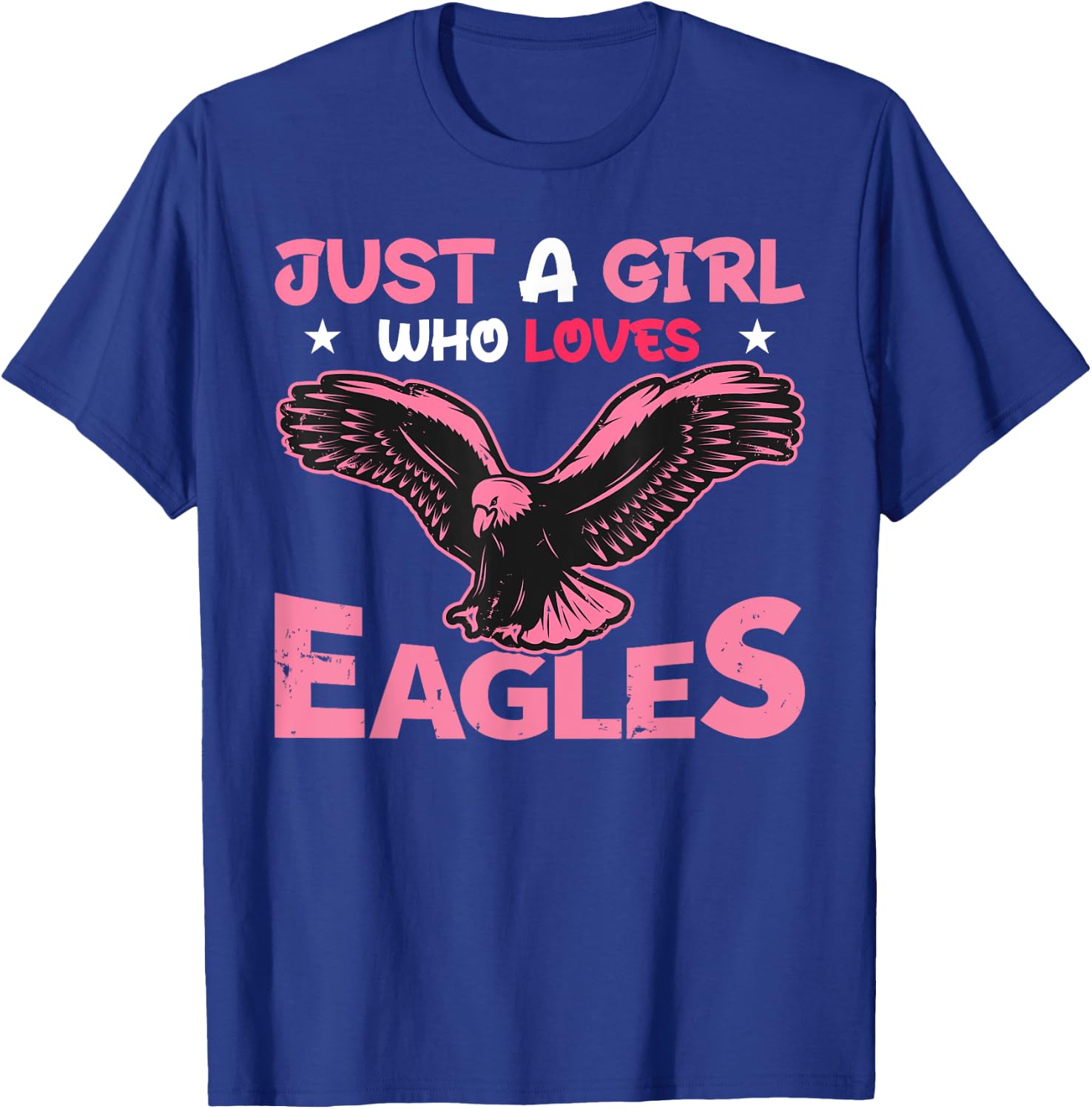 Women Just a Girl Who Loves Eagles Girls Bald Eagle Lover T-Shirt - T-Shirt | Royal