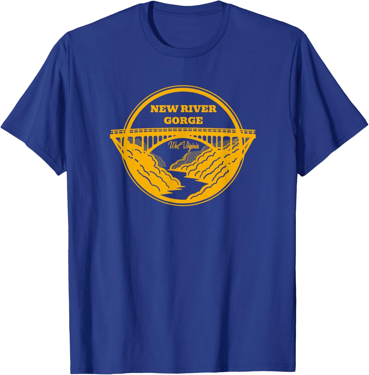 New River Gorge Fayetteville West Virginia Famous Sites Tour T-Shirt - T-Shirt | Royal
