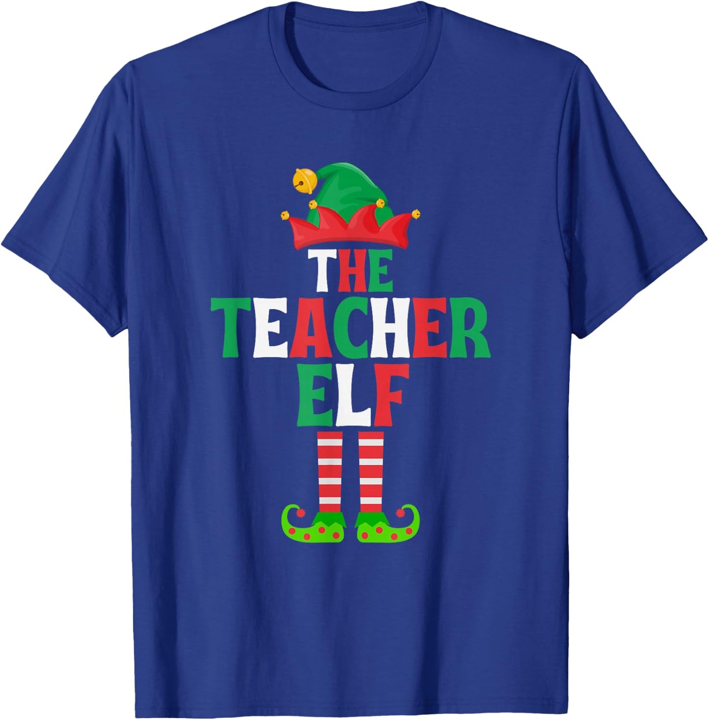 The Teacher Elf - Funny Matching Family Group Christmas T-Shirt - T-Shirt | Royal