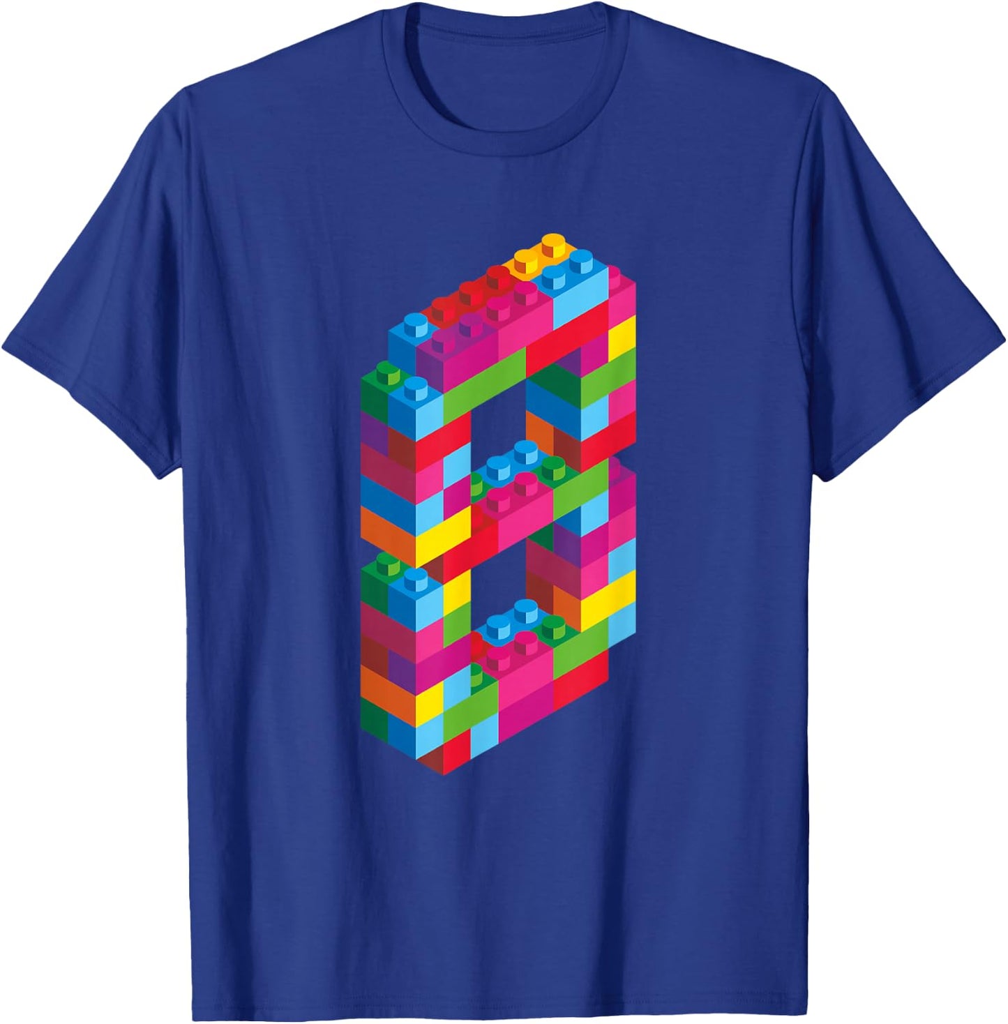 Children's 8 Years Old Building Blocks Birthday Bricks 8 , black T-Shirt - T-Shirt | Royal