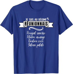 Funny Je suis au régime Réunionnais ile la Réunion , Black, S T-Shirt - T-Shirt | Royal